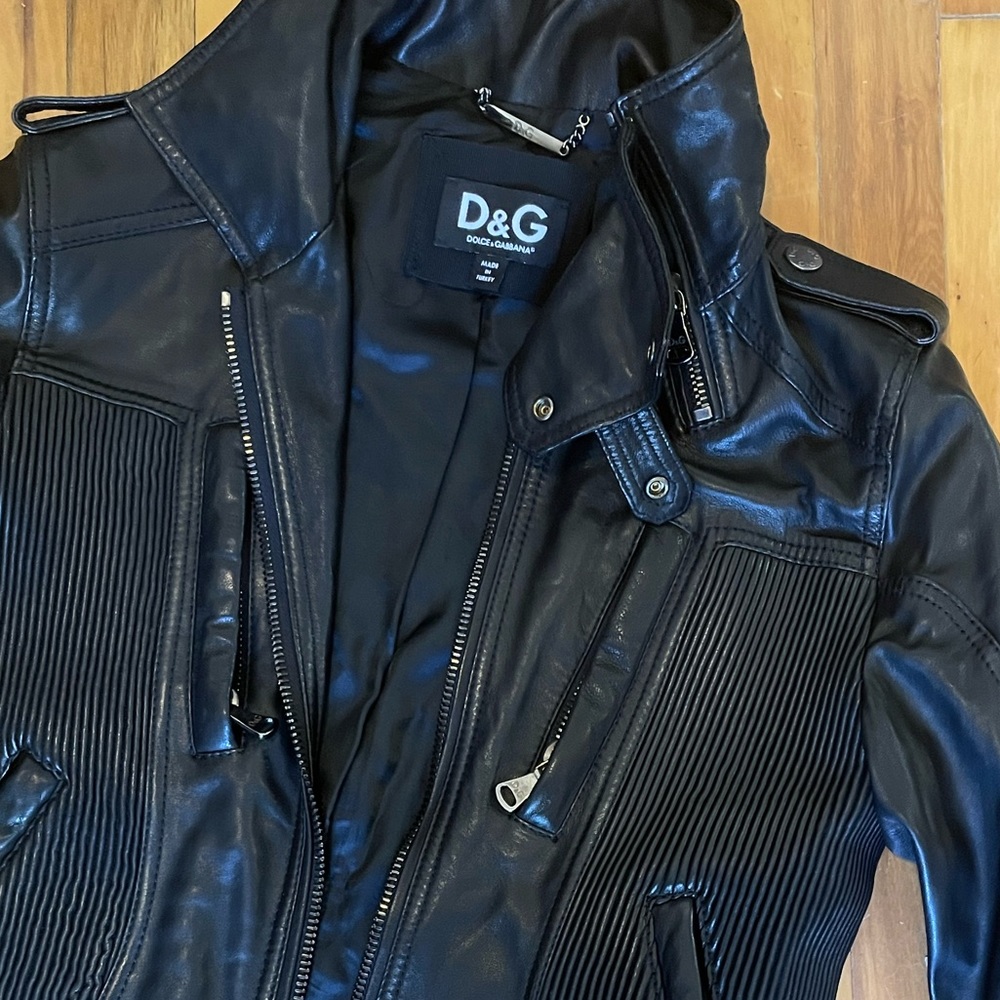 Dolce & Gabbana leather biker jacket size 42